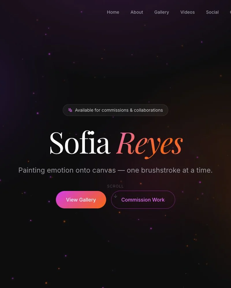 Artist Portfolio live website screenshot